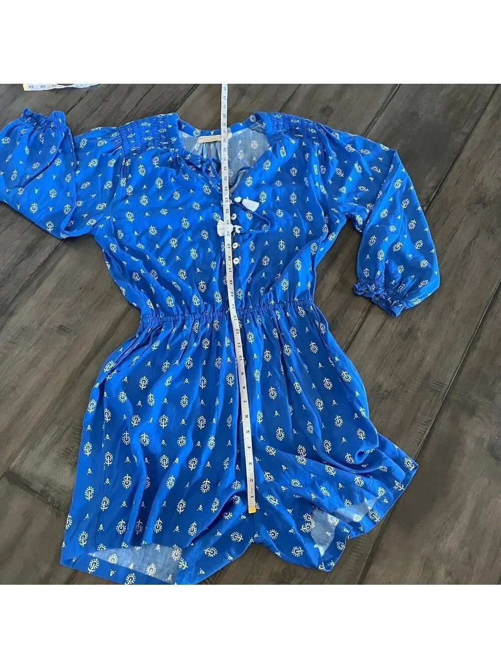 Anthropologie Beachgold Cobalt Blue Romper - Size Medium